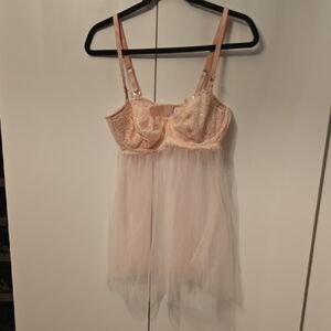 Victoria's Secret Blush Lace and Tulle Chemise